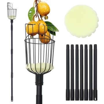9.6FT Adjustable Fruit Picker Pole with Basket - Premium Gardening Tool