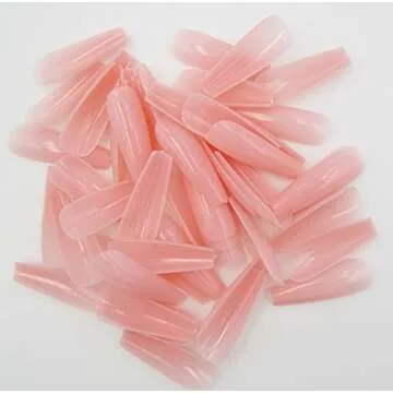 500pc Nude Pink Press on Coffin Nails Painted Acrylic Nail Art Tips Artificial Fingernails False Nails Full Cover Party Manicure Design Decor for Women Girls