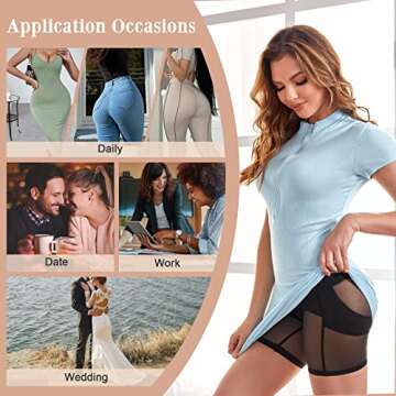 REYEOGO Shapewear for Women Tummy Control Panties Butt Lifter Seamless Body Shaper Shorts High Waist Trainer Thigh Slimmer (Large, Black)