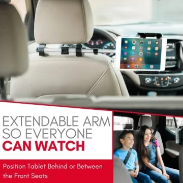 Macally Adjustable Car Tablet Holder for Backseat Entertainment