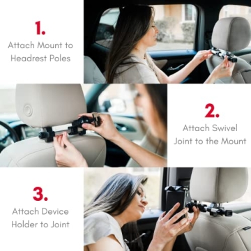 Macally Adjustable Car Tablet Holder for Backseat Entertainment
