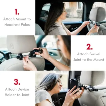 Macally Adjustable Car Tablet Holder for Backseat Entertainment