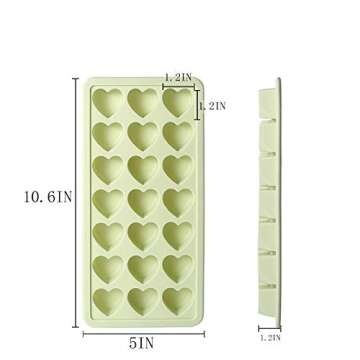 Bcaseruy 2 Pack Heart Shape Silicone 21-Ice Cube Tray with Lids Ice Pop Molds Baby Food Pudding Mold...