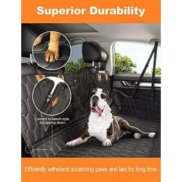 4 in 1 Car Dog Seat Cover Paw Supply Dog Seat Mat Multifunctional Waterproof Dog Back Seat Protector with Bonus Seat Belts Car Dog Seat Protector Pet Hammock Scratchproof Pet Seat Cover for Cars