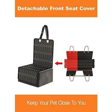 4 in 1 Car Dog Seat Cover Paw Supply Dog Seat Mat Multifunctional Waterproof Dog Back Seat Protector with Bonus Seat Belts Car Dog Seat Protector Pet Hammock Scratchproof Pet Seat Cover for Cars