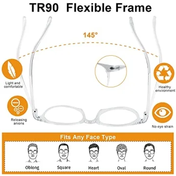 Craebuer Lightweight Blue Light Blocking Glasses for All
