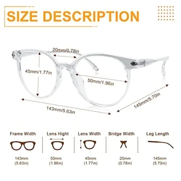 Craebuer Lightweight Blue Light Blocking Glasses for All