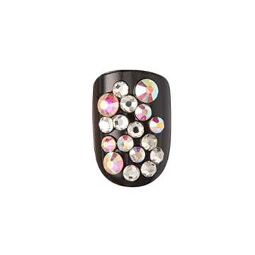 KISS imPRESS Press-On Nails Couture Collection Manicure Kit, ‘Lavish’, Patented Super-Hold Adhesive, 30 Fake Nails with 12 Accent Nails