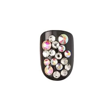 KISS imPRESS Press-On Nails Couture Collection Manicure Kit, ‘Lavish’, Patented Super-Hold Adhesive, 30 Fake Nails with 12 Accent Nails