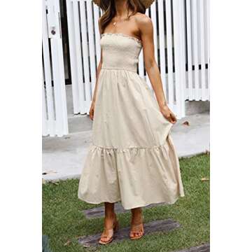 ZESICA Women's Summer Strapless Dress for All Occasions