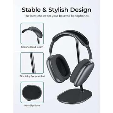 BENKS Elegant Desktop Headphone Stand for All Headphones
