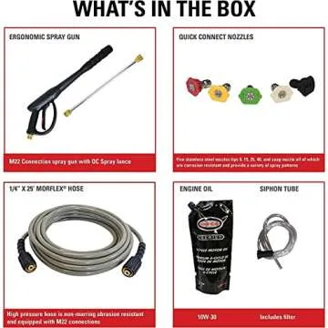 SIMPSON 3200PSI Gas Pressure Washer, 2.5GPM, Honda GC190 Engine, Spray Gun, 5 Nozzle Tips, 25ft Hose, 49 States