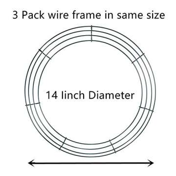 Stark 3 Pack Wire Wreath Frame Wire Wreath Making Rings Green for Christmas New Year Valentines Decoration (3 Pack 14 inch)