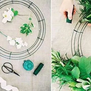 Stark 3 Pack Wire Wreath Frame Wire Wreath Making Rings Green for Christmas New Year Valentines Decoration (3 Pack 14 inch)