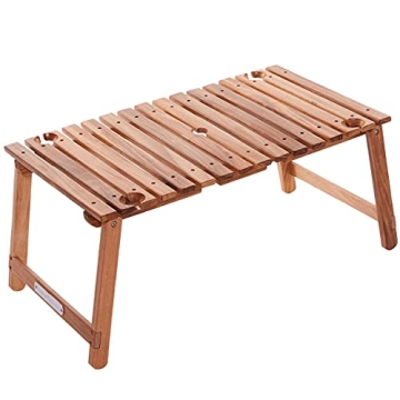 Premium Mini Picnic Table with Wine Holders - Business & Pleasure