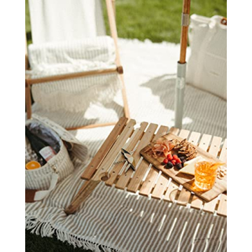 Premium Mini Picnic Table with Wine Holders - Business & Pleasure