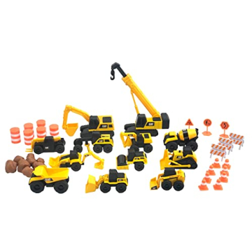 CAT Construction Toys, Little Machines Mega Set, 40-Piece Vehicles and Accessories for Kids and Todd...