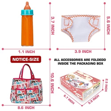 14 Pack Baby Doll Feeding Toy Set for Kids