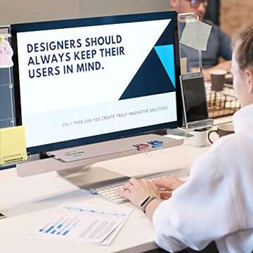 DailyTreasures Acrylic Monitor Memo Board, 2pcs Computer Monitor Side Panel(Left+Right),1pcs Message...