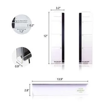 DailyTreasures Acrylic Monitor Memo Board, 2pcs Computer Monitor Side Panel(Left+Right),1pcs Message Memo Pad Shelve + 4Pcs Sticky Notes & 1 Sheet Index Tab for Office Home Desk Organizer Phone Holder