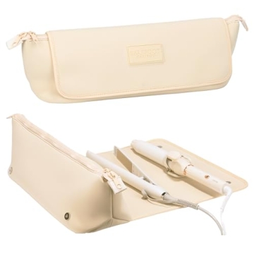BAREFOOT CARIBOU 2-in-1 Hair Tools Travel Bag with Heat Resistant Mat - Ivory
