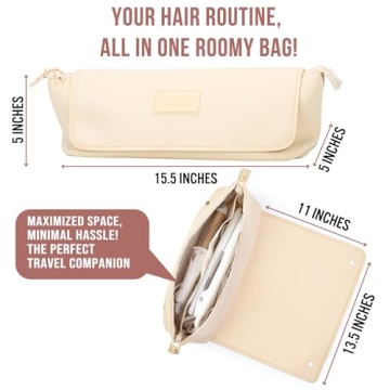 BAREFOOT CARIBOU Hair Tools Travel Bag with Heat Resistant Mat