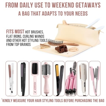 BAREFOOT CARIBOU Hair Tools Travel Bag with Heat Resistant Mat