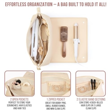 BAREFOOT CARIBOU Hair Tools Travel Bag with Heat Resistant Mat