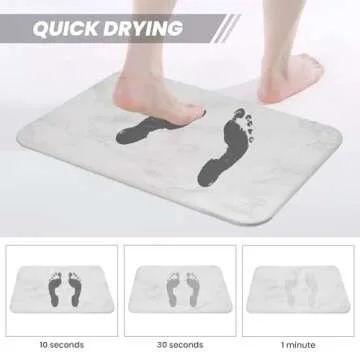 KEYCHAD Stone Bath Mat - Non-Slip Diatomaceous Earth Design
