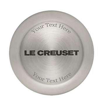 Le Creuset 5 1/2 Qt. Signature Round French Oven w/Additional Engraved Personalized Stainless Steel ...