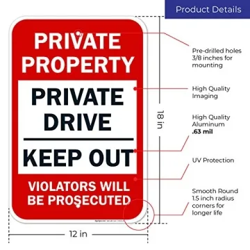 Sigo Signs Private Property Sign - Durable & Fade Resistant