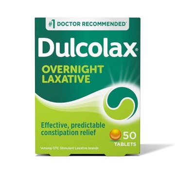 Dulcolax Stimulant Laxative Tablets - Gentle & Effective Constipation Relief, 50 Count