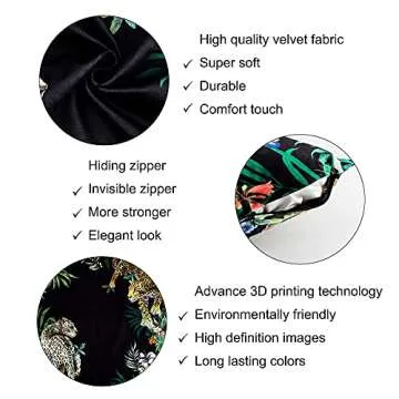 HMS Velvet Throw Pillow Cover - Floral Leopard Design