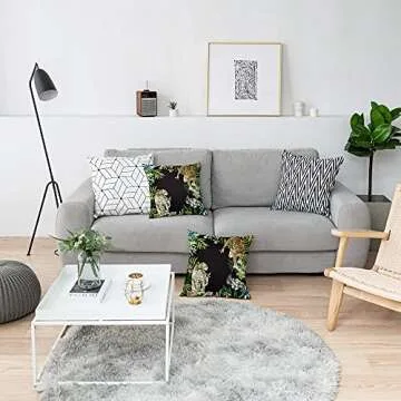 HMS Velvet Throw Pillow Cover - Floral Leopard Design