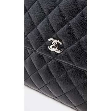 CHANEL Women's Pre-Loved Jumbo Kelly Flap, Caviar, Black, One Size