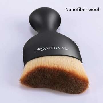 TEUOPIOE Car Interior Cleaning Brush,Auto Soft Hair Car Brush, Car Interior Dust Brush,Car Accessories for Car Dashboard, Air Conditioning Vents,Car Interior Brush for Keyboard Cleaner(Brown)