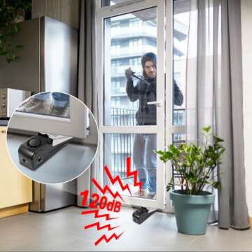 Door Stop Alarm 2 Pack, 120 dB Door Stopper Wedge Door Stops Alarm Great for Traveling Hotel Home Security Door Stoppers Safety Tools