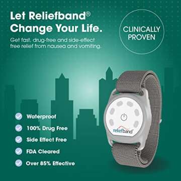 Reliefband New Sport Anti-Nausea Wristband | Waterproof | Nausea & Vomiting Relief for Motion Sickne...