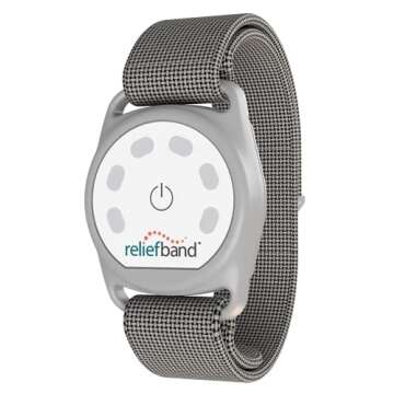 Reliefband New Sport Anti-Nausea Wristband | Waterproof | Nausea & Vomiting Relief for Motion Sickness, & Morning Sickness | Drug & Side Effect Free, Long Lasting, Fast-Acting (Grey)