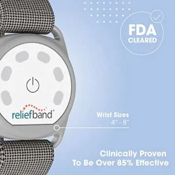 Reliefband New Sport Anti-Nausea Wristband | Waterproof | Nausea & Vomiting Relief for Motion Sickness, & Morning Sickness | Drug & Side Effect Free, Long Lasting, Fast-Acting (Grey)