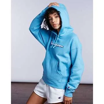 Champion Life Womens Reverse Weave Pullover Hoodie, XS, Big C Pink Candy