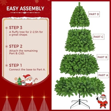 Yaheetech 9ft Pre-lit Flocked Christmas Tree for Holidays