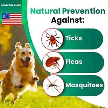 Flea and Tick Prevention for Dogs Chewables - Made in USA - Natural Flea and Tick Chews Supplement -...