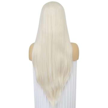 Ebingoo 33 Inch Platinum Blonde Lace Front Wig for Women