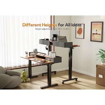 Claiks Standing Desk with Drawers and Adjustable Height