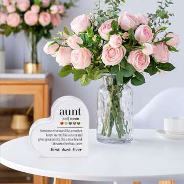 Aunt Gifts Aunt Birthday Gift from Niece - Aunts Birthday Gifts from Nephew, Ceramic Heart Plaque Signs with Aunt Definition, Christmas Mothers Day Best Aunt Ever Gifts for Aunt, Auntie by MBL