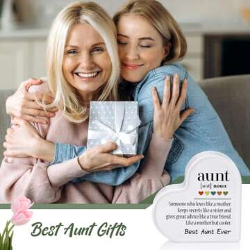 Aunt Gifts Aunt Birthday Gift from Niece - Aunts Birthday Gifts from Nephew, Ceramic Heart Plaque Signs with Aunt Definition, Christmas Mothers Day Best Aunt Ever Gifts for Aunt, Auntie by MBL