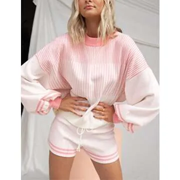 Dqbeng Stylish Two-Piece Women's Knit Lounge Set