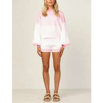 Dqbeng Stylish Two-Piece Women's Knit Lounge Set