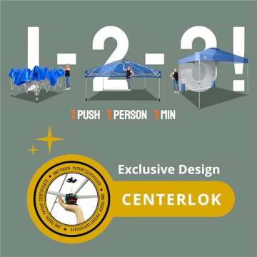 CROWN SHADES 10x10 Pop Up Canopy with 1 Side Wall - Beach Tent with One Push Setup - Outdoor Sun Sha...